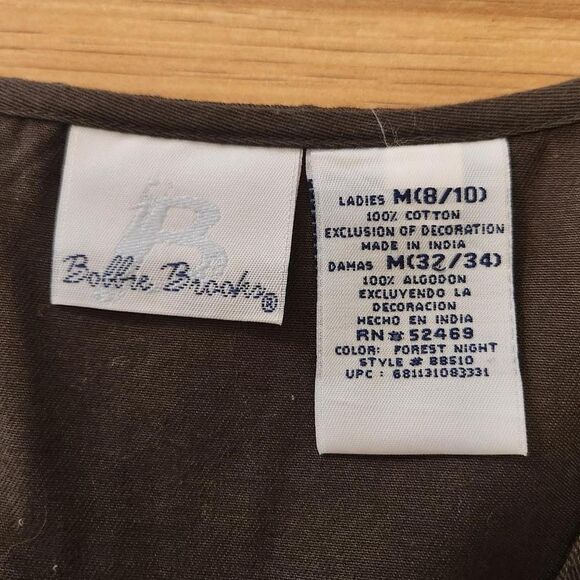 Vintage Y2k Bobbie Brooks green boho floral embroidered button up vest - Picture 4 of 4